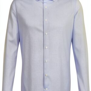 Chemise homme Seidensticker coton slim fit bleu facile-0